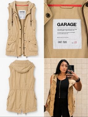 Garage Tan Hooded Utility Vest